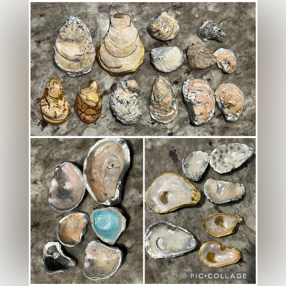 Beautiful handmade oyster shell trinket dish’s, jewelry dish, ring dish